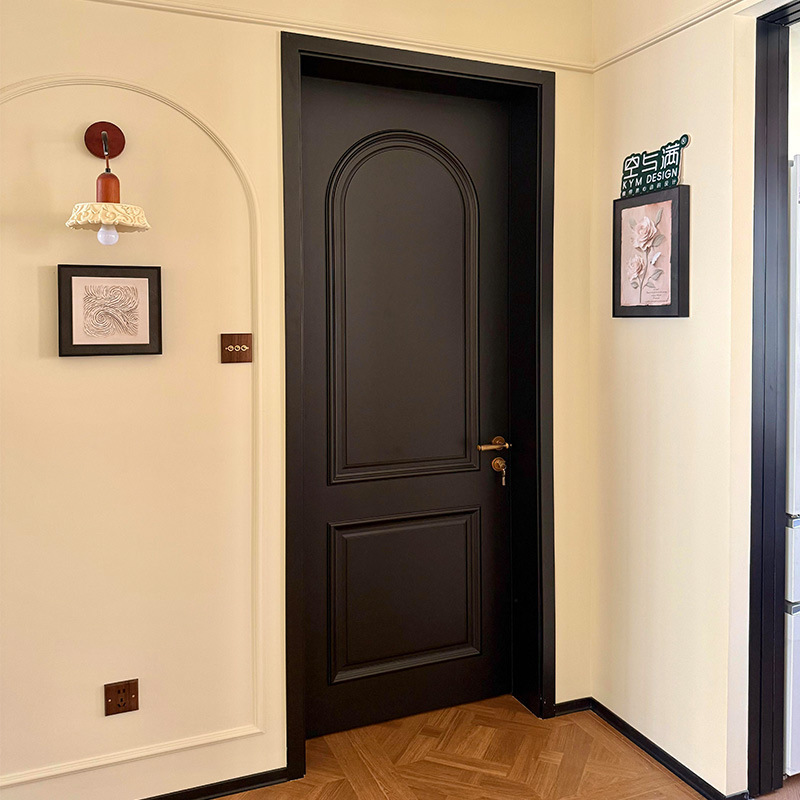 Can Be Installed with Black Silent Painted Door, Room Door, Interior Door, Solid Wood Set Door, Bedroom Door, Wooden Door