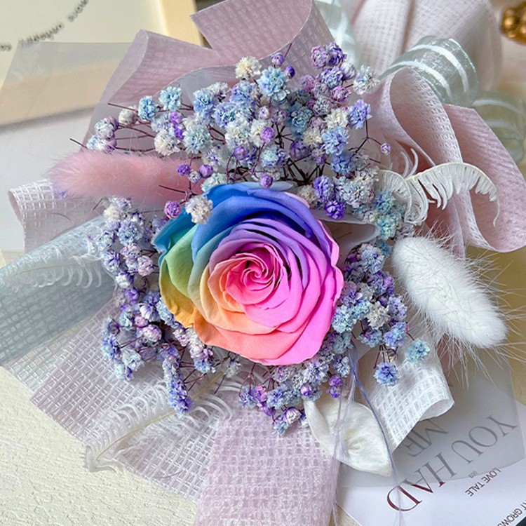 Día de San Valentín flores eternas rosas con una caja de regalo para mamá novia creativa alta sensación de regalo de flores eternas