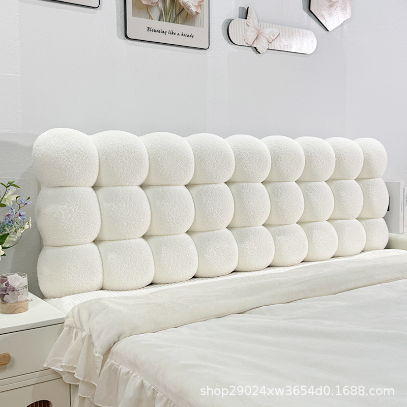 Beludru kandang domba berkualitas tinggi-putih susu / Upgrade Tanpa Papan Dipertebal 90*60*14cm dengan atau Tanpa Kepala Tempat Tidur Universal