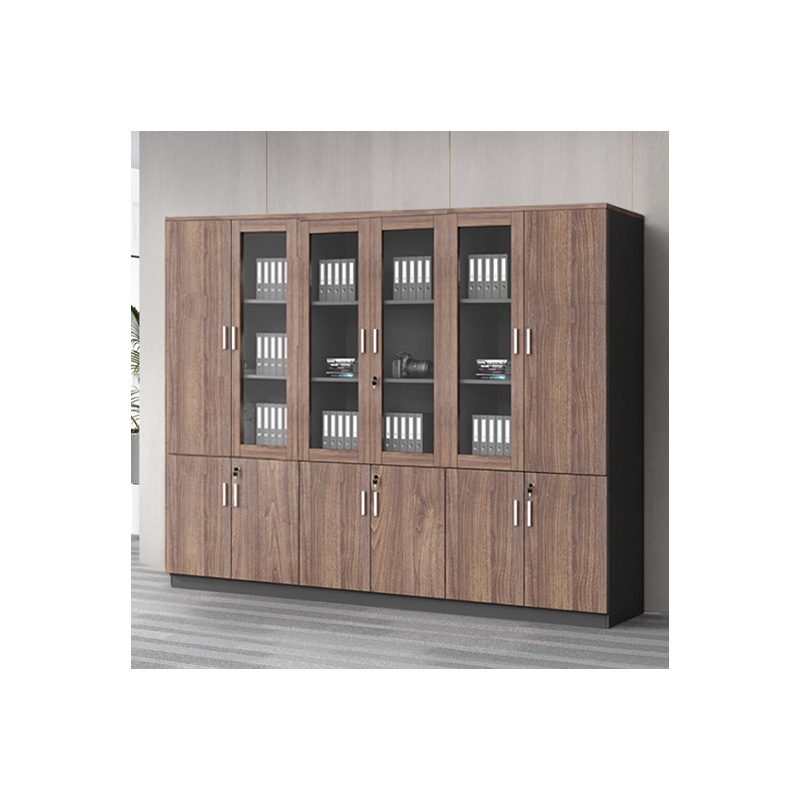 Gabinete de archivos de vidrio, gabinete de archivos, gabinete de archivos de 6 puertas, gabinete de escritorio, gabinete de madera con cerradura de seguridad, fábrica directa