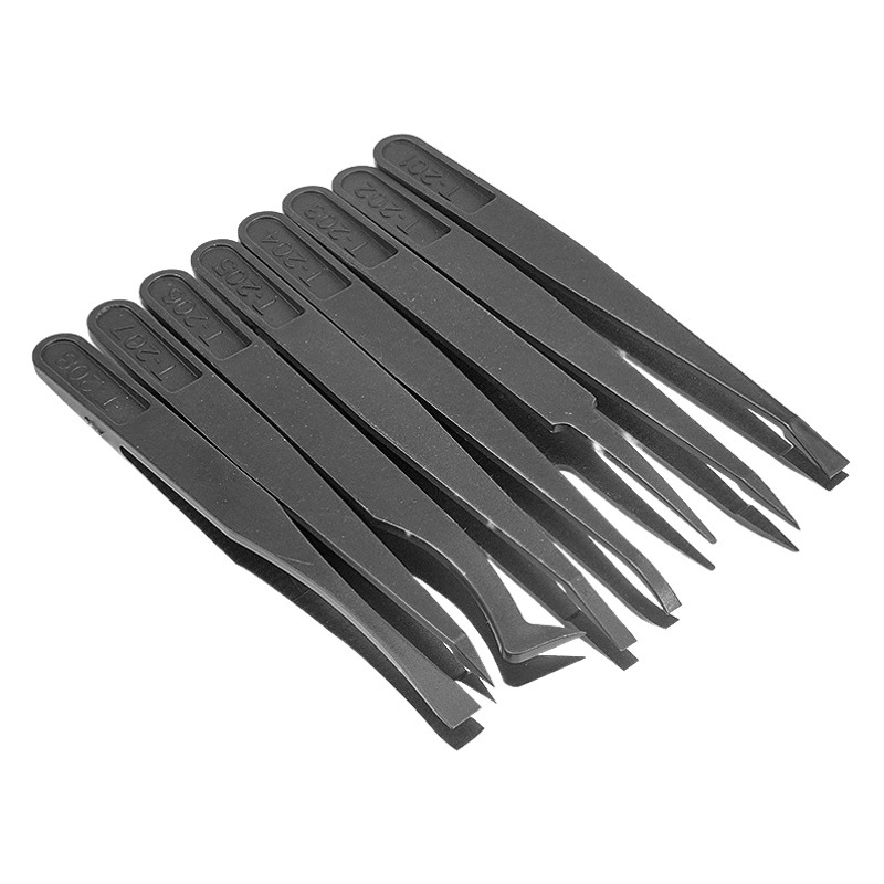 Pinzas de plástico antiestáticas de fibra de carbono duro pinzas sintéticas pinzas puntiagudas pinzas de fibra industrial pinzas clip