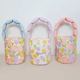 2025新款郁金香夏天手提包女上班手拎包小众设计感高颜值水桶包