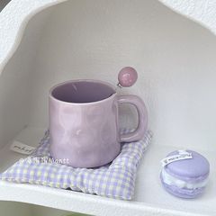 陶瓷水杯女生ins风小蛮腰马克杯带勺情侣杯子家用喝水早餐咖啡杯