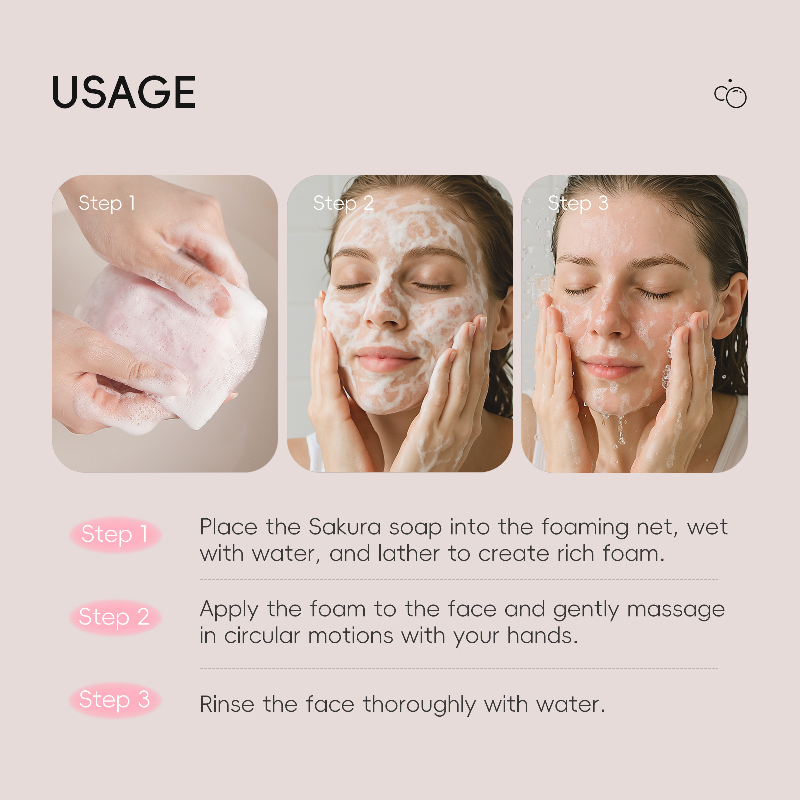 Cross-border Laicome Cherry Blossom Soap 90g for facial cleansing, body cleansing, care, hydrating, moisturizing and nourishing, one-stop delivery undefined