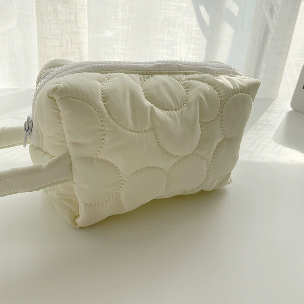 White, polyester, flowered
