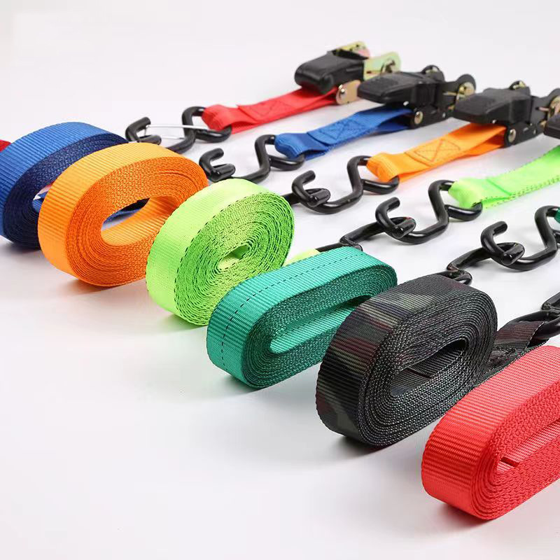 Venta caliente transfronteriza de doble gancho de poliéster correa de fleje de camión ensanchamiento y engrosamiento correa de fijación del techo tensor de trinquete