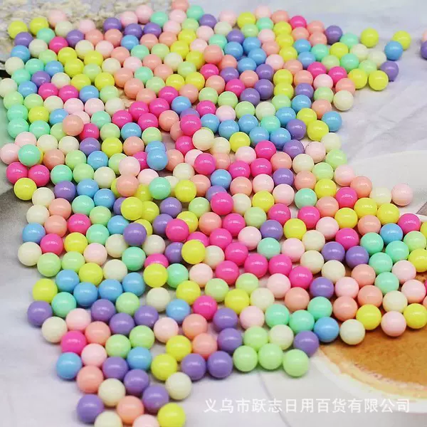 Candy Color Non-porous Colored Round Beads Macaroon Bubble Beads Spherical Beads Seven Colored Bubble Beads Filled Round Beads