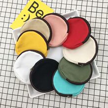 零钱包DIY手绘帆布手绘包空白圆形包手绘硬币包帆布包厂家亚马逊