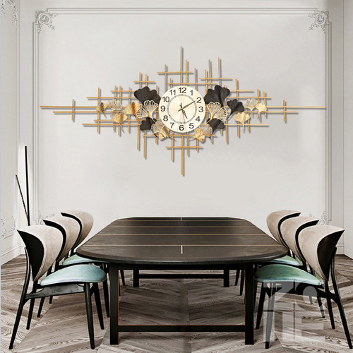 Wall clock collection, dining room, living room, modern light luxury decoration clock, dining room iron clock, three-dimensional decorative painting clock