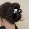 Big pearl rhinestone clip
