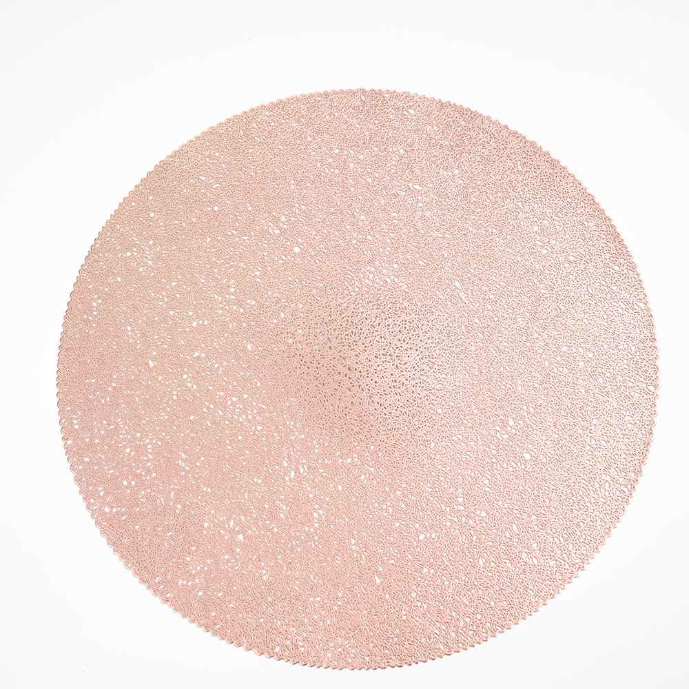 Estampado de oro almohadilla de mesa de pvc almohadilla de mesa de fiesta redonda impermeable cubiertos de hotel almohadilla de mesa decoración al por mayor antideslizante