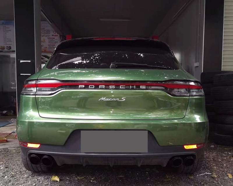 Suitable for Porsche macan sports three-layer four-out tail throat Maca GTS exhaust pipe modification round mouth square mouth