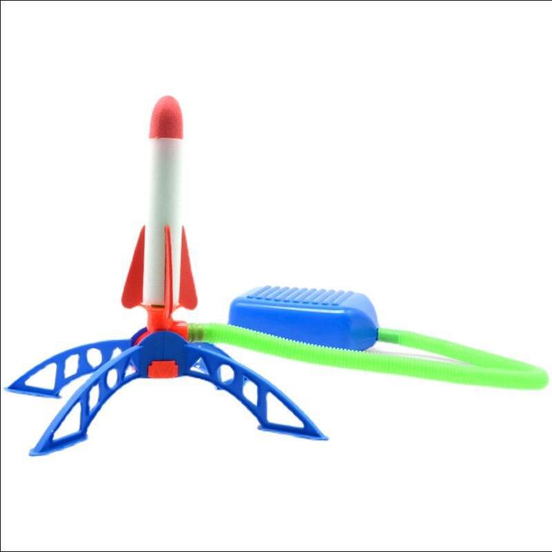 子供用足踏み式小型ロケットランチャーおもちゃ発光フライングキャノン屋外足踏み式ランチャー男の子と女の子用|undefined