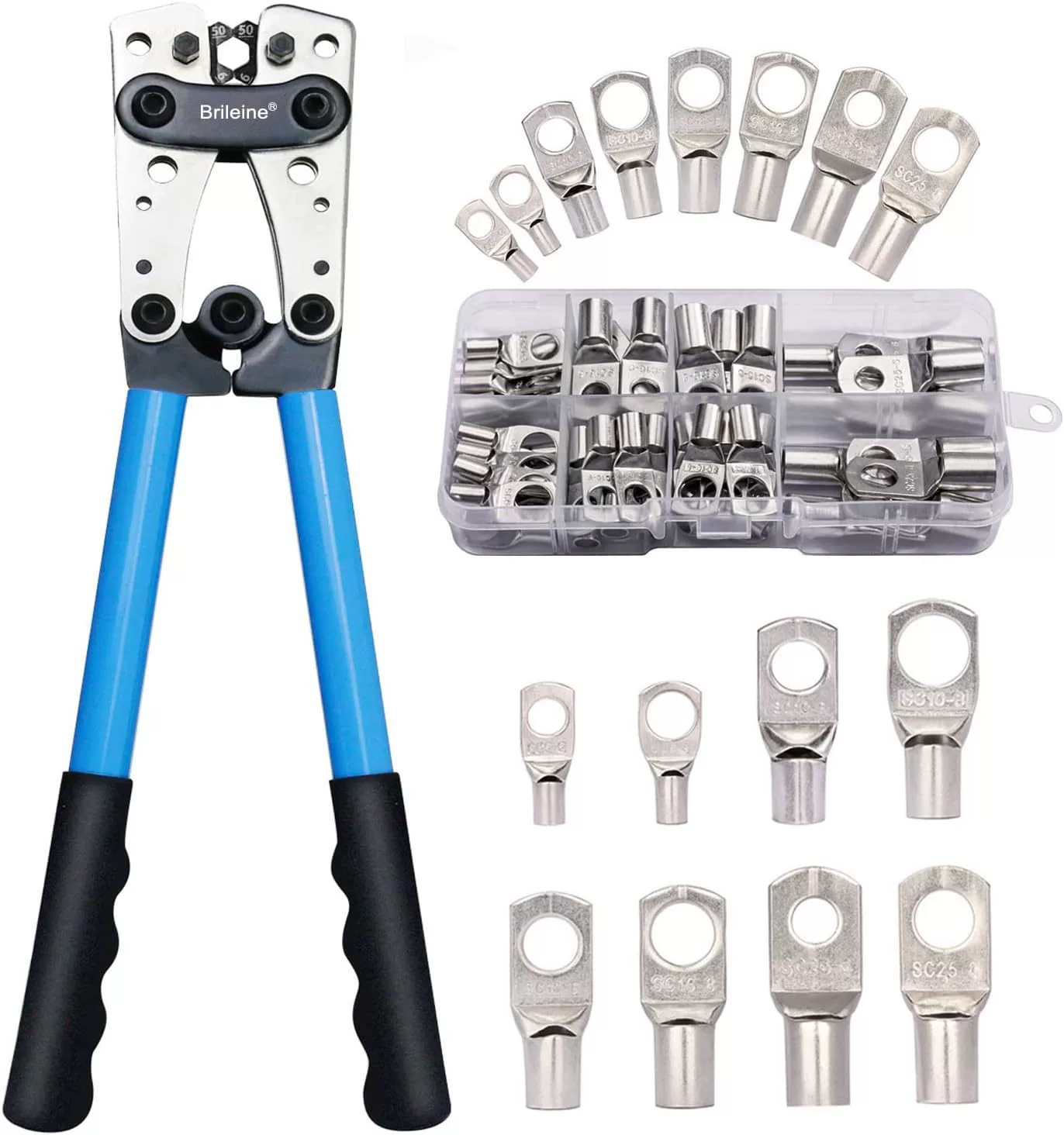 Клещи для обжима кабельных наконечников Brileine, размер 10–1/0 AW