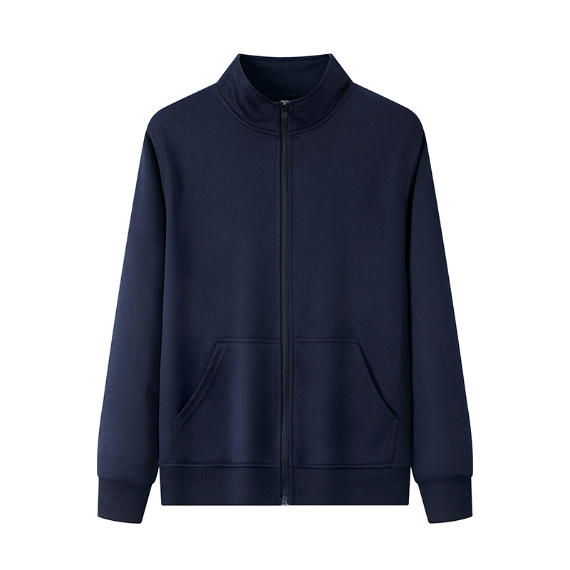 Primavera y otoño cremallera cardigan camisa de manga larga camisa cultural chaqueta de trabajo chaqueta de cuello suéter logo personalizado ropa de trabajo