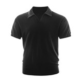 ZF8120-D简约高智感老钱风短款海鸥领美式休闲针织短袖T恤，男装针织衫/毛衣，星座614