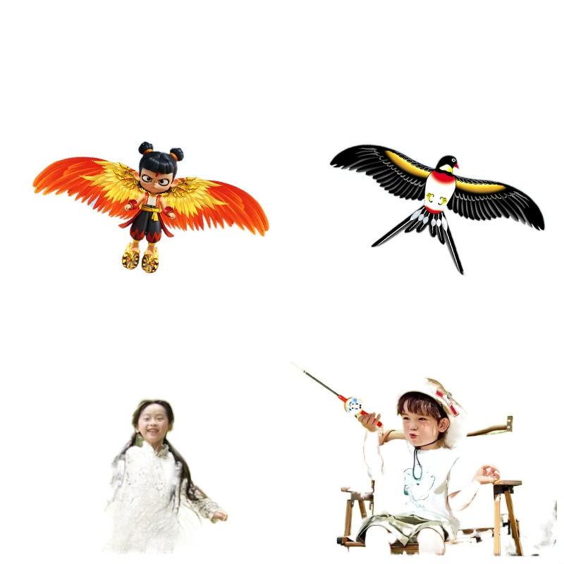 Handheld small cartoon kite with butterfly