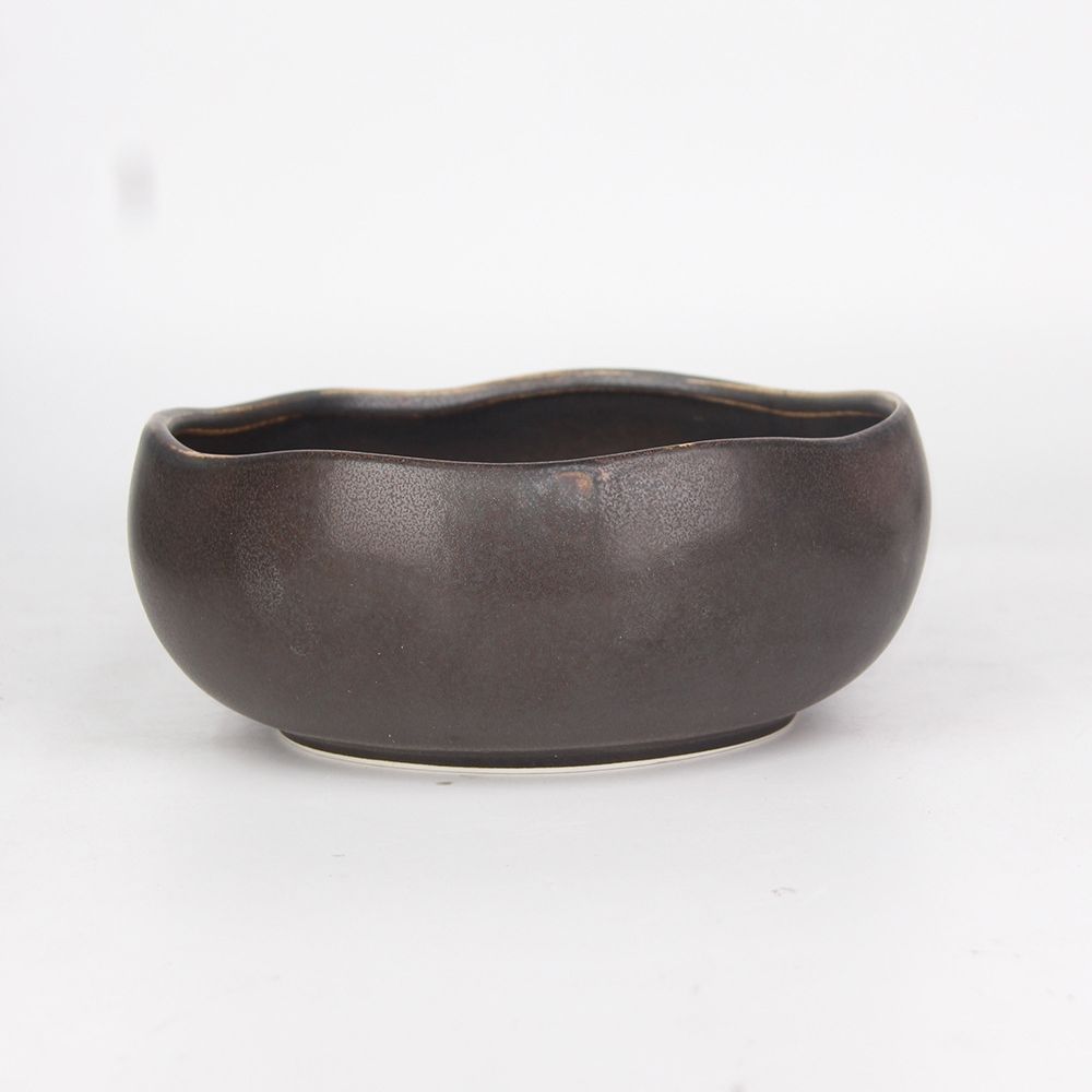 Creativo esmerilado de cerámica borde de la onda tazón Casa de Campo hogar tazón de sopa tazón de arroz tazón de verduras tazón al vapor tazón de fideos tazón de ensalada de frutas