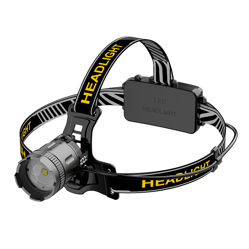 Faro láser blanco, linterna de iluminación de inducción para exteriores de alta potencia, lado de la cabeza, faro de luz fuerte con pantalla eléctrica digital