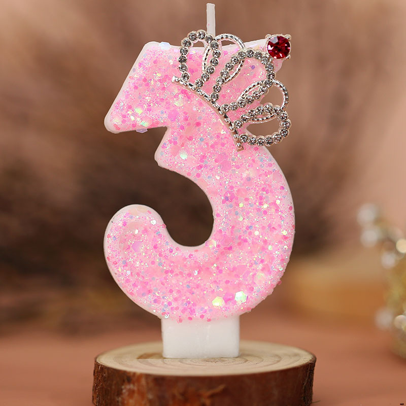 Corona digital rosa vela de cumpleaños mercancía transfronteriza temu amazon shein pastel decoración vela creativa