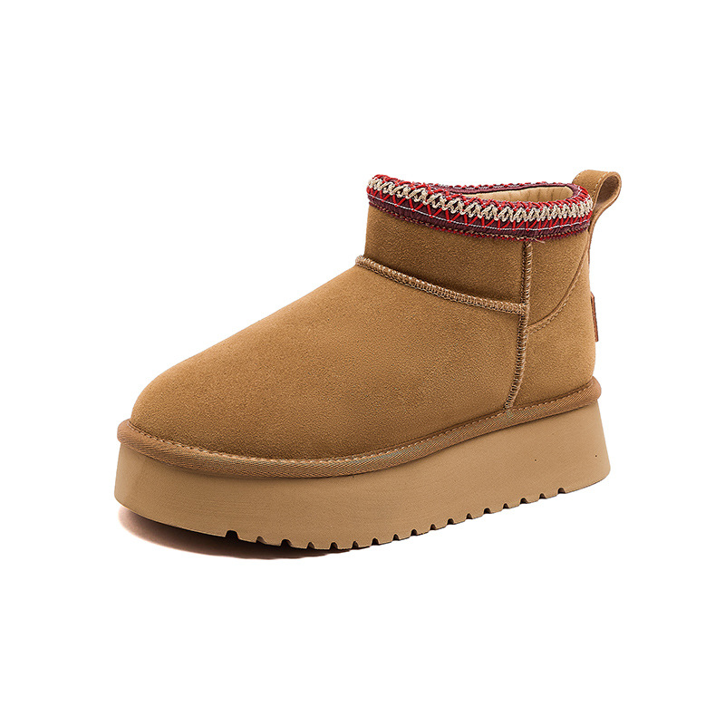Botas de nieve para mujeres, 2025 nuevas botas de invierno de lana gruesas, muffins gruesas, zapatos de algodón.