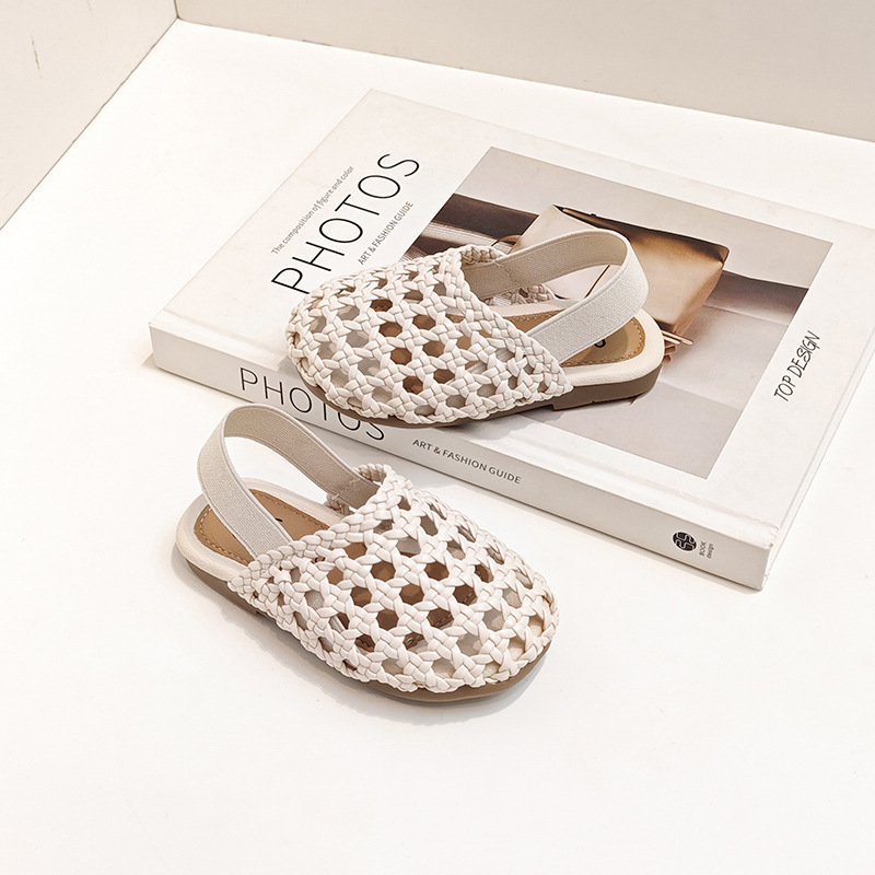 Baby and Kidsren's Shoes, Soft-Soled Toddler Shoes, Korean Style Girls' Princess Shoes, Summer Woven Baby Girl Sandals, Clogs