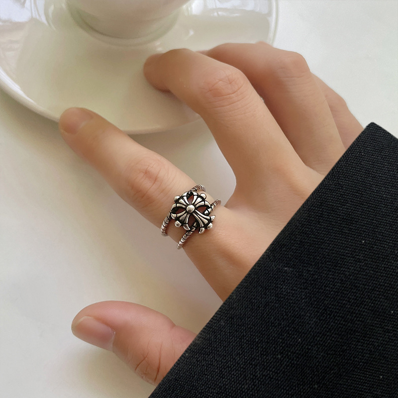 1 Piece Quantity Holiday, Street Occasion Punk Streetwear Cross Copper Open Rings