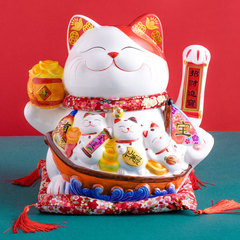 Ceramic Swinging Money Cat Creative 13-inch Craftsmanship Savings Bank Office Cashier Desk Opening Gift Wholesale