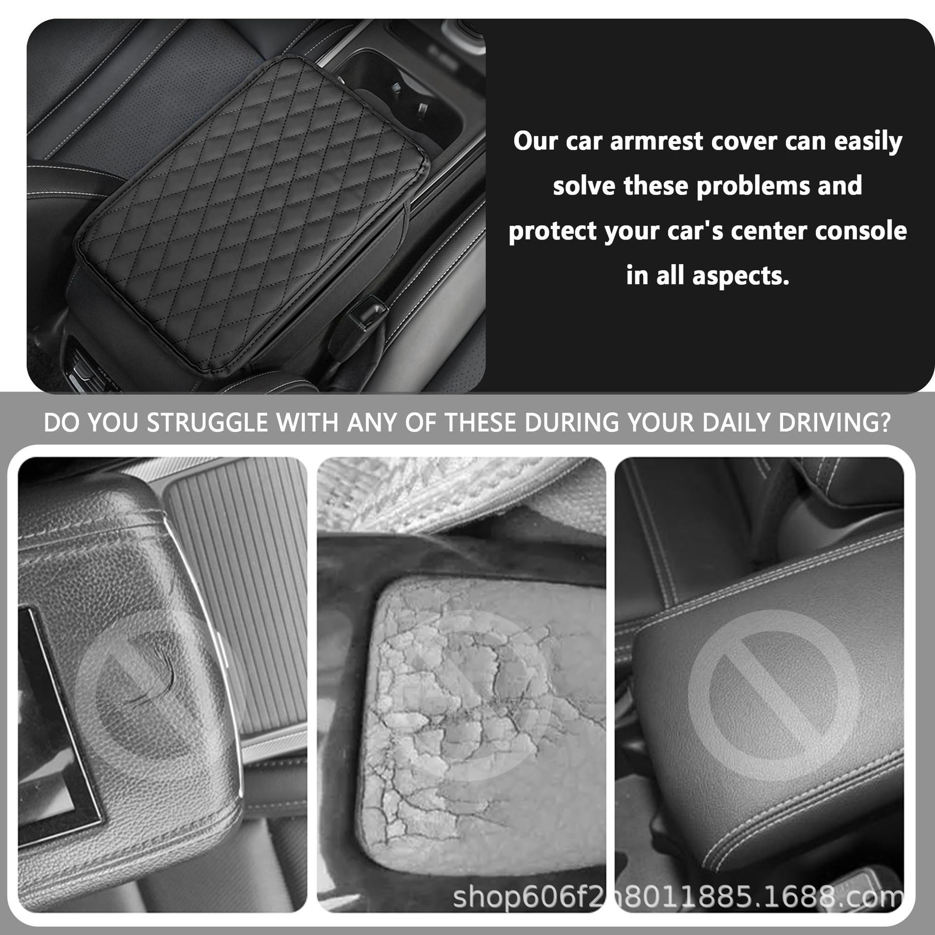Car armrest box pad, universal for all seasons, stylish car storage pocket, elbow center heightening pad, multifunctional