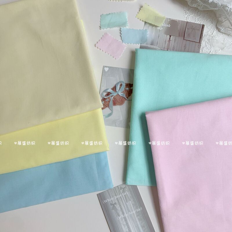 All-cotton plain weave thin fabric in macaron solid colors, versatile for lining, hair accessories, hair ties, skirts, children's clothing, and DIY crafts All-cotton plain weave thin fabric in macaron solid colors, versatile for lining, hair accessories, hair ties, skirts, children's clothing, and DIY crafts