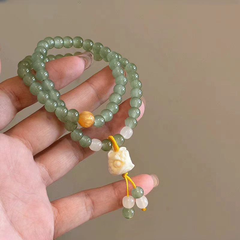 New Chinese Style Lion Dance Double Layer Stacked Beaded Bracelet Women's Retro Summer Bracelet Cold Feeling High Beauty Value Antique Bracelet New Chinese Style Lion Dance Double Layer Stacked Beaded Bracelet Women's Retro Summer Bracelet Cold Feeling High Beauty Value Antique Bracelet