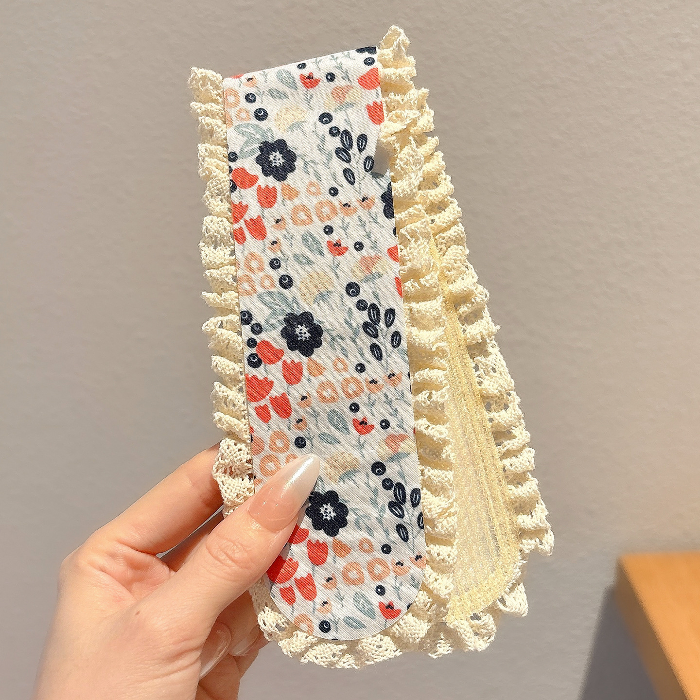 Flor triturada de punto banda de cabello fijación francesa velcro pegatinas para el cabello mujeres no comprimen el cabello lavar la cara banda de cabello tocado