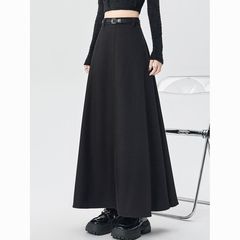 高级感百褶西装半身裙女春秋2025新款高腰显瘦垂坠感a字伞裙长裙