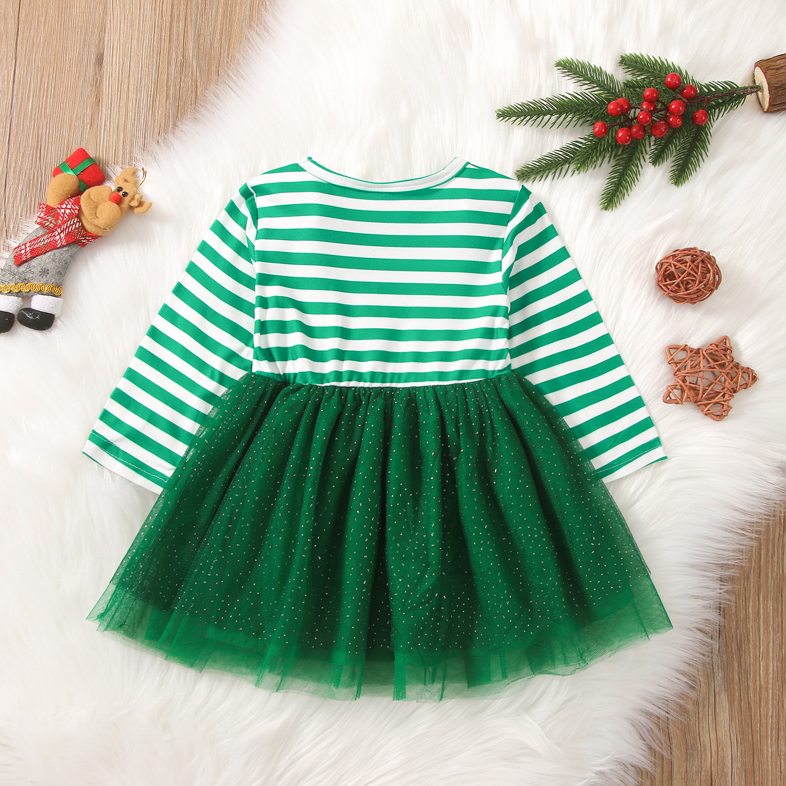 Christmas Fashion Deer Cotton Girls Dresses display picture 11