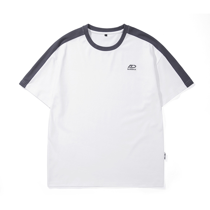 Men's T-shirt Round Neck Loose Patchwork Summer Top For Men_voghion.com