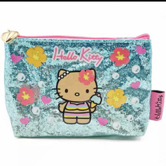 スポット日本製新作 HeIIoKitty キラキラポータブル各種カード収納袋トラベルコイン化粧品袋