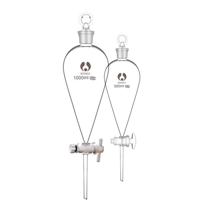 玻璃塞 四氟塞 梨形分液漏斗60ml125ml250ml500ml1000ml2000ml