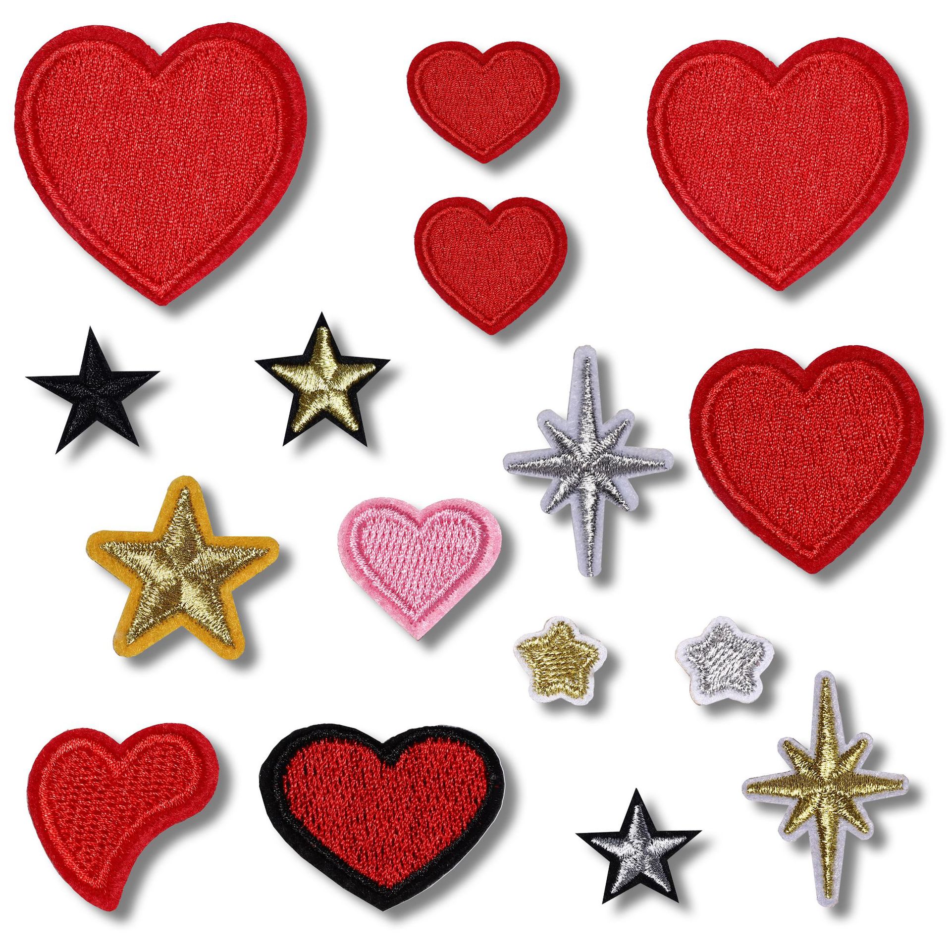 爱心刺绣布贴时尚衣服补丁贴羽绒服牛仔裤子装饰修补破洞心型贴布