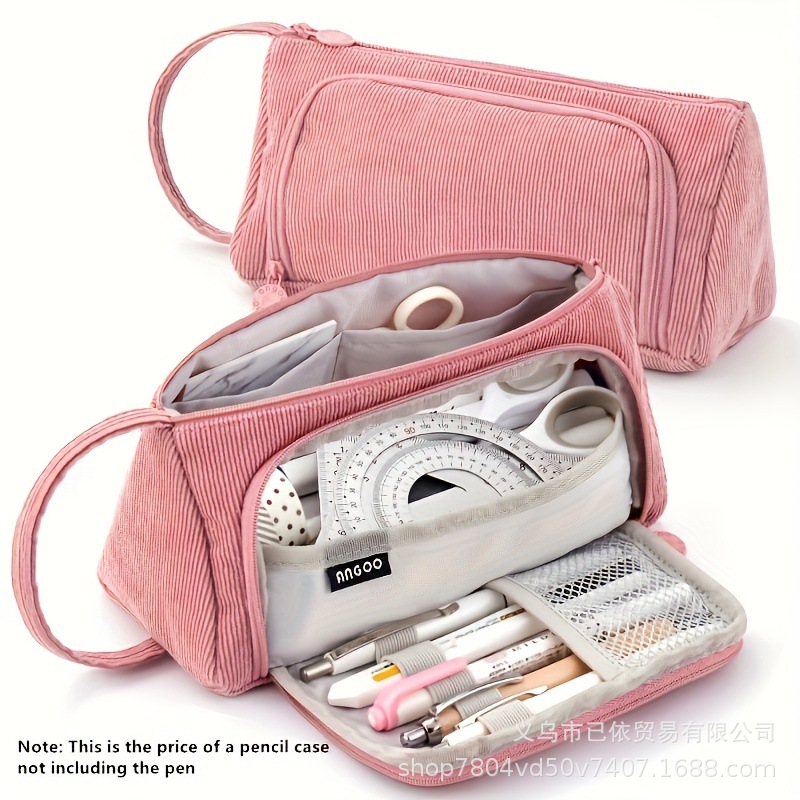 Bolsa de bolígrafo de gran capacidad para estudiantes de primaria simple serie de macarón bolsas de bolígrafo de separación multicapa multifuncional caja de papelería de alto valor facial