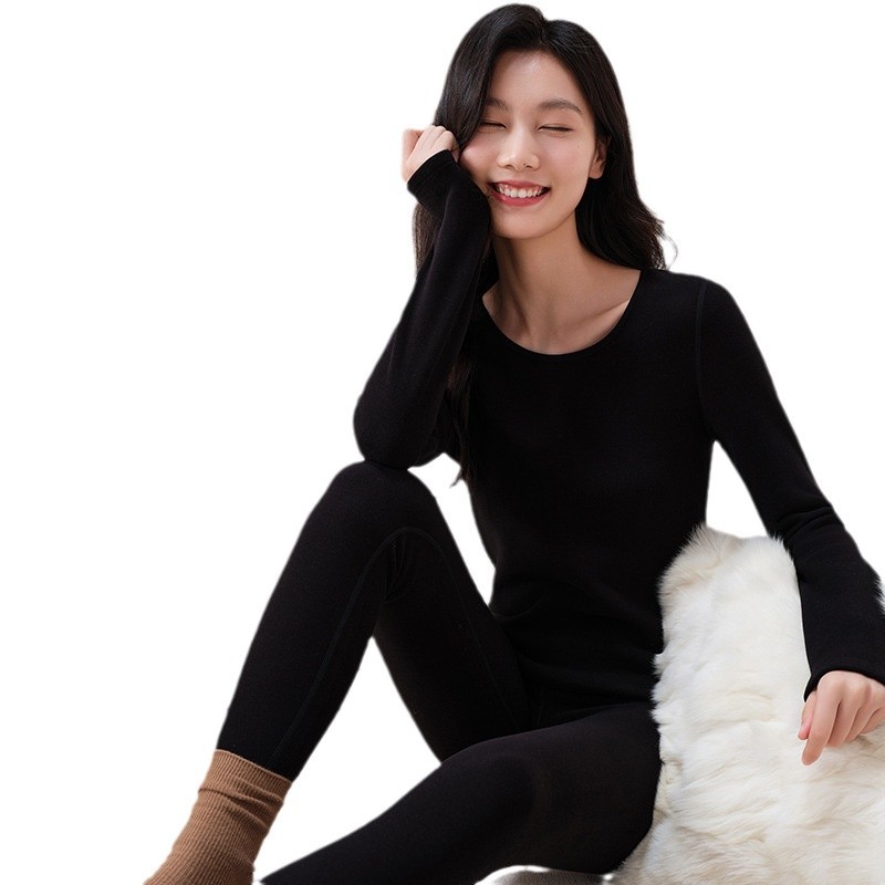 (2개) 10128 가을과 겨울 새로운 코코넛 벨벳 더 두꺼운 따뜻한 세트 가까운 따뜻한 속옷 밑바닥 가을 바지 여성