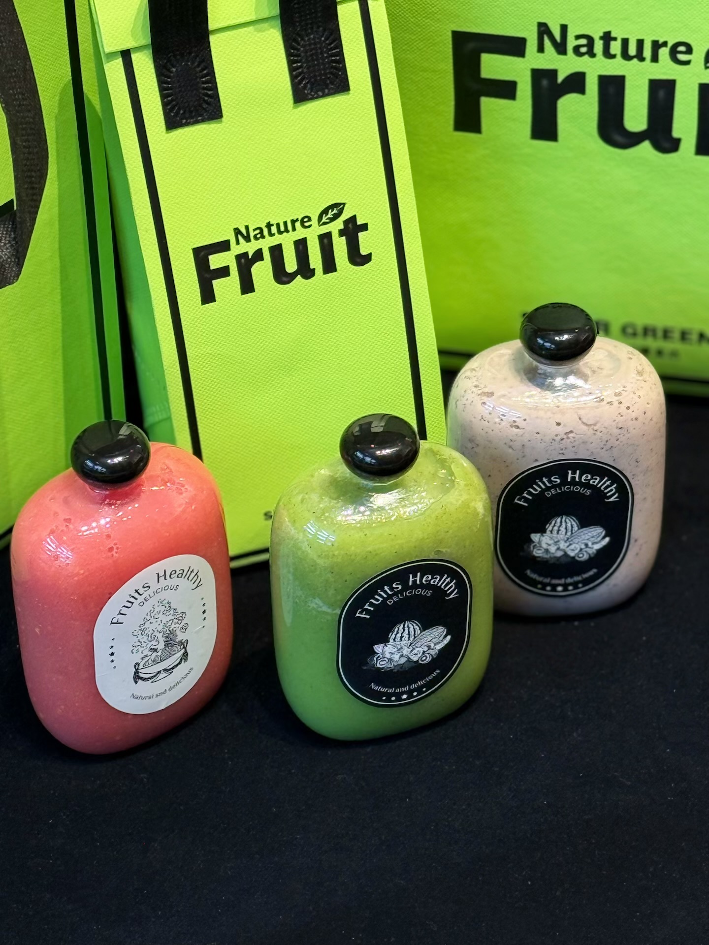 Aluminio verde para llevar bolsa de aislamiento térmico no tejida bolsa de bloqueo de papel de estanque botella de jugo fresco bolsa de embalaje al por mayor