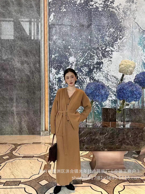 法式名媛毛衣套装女秋冬新款气质休闲针织开衫背心阔腿裤三件套|undefined