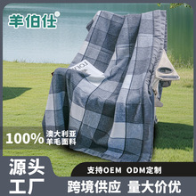 厂家现货酒店羊毛毯盖毯加厚冬季床上毛毯子露营野餐铺毯批发