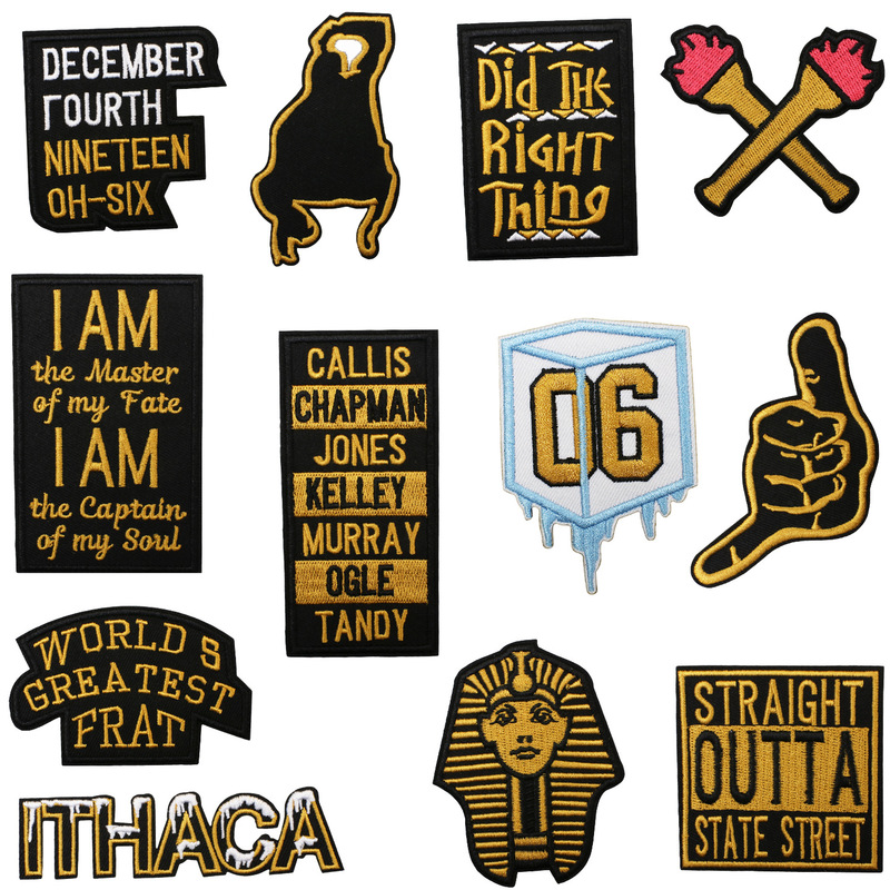 New Fraternity Embroidery Patch Torch Computer Embroidery Label Clothing Hat Decoration Ice Patch Patch Heat Transfer