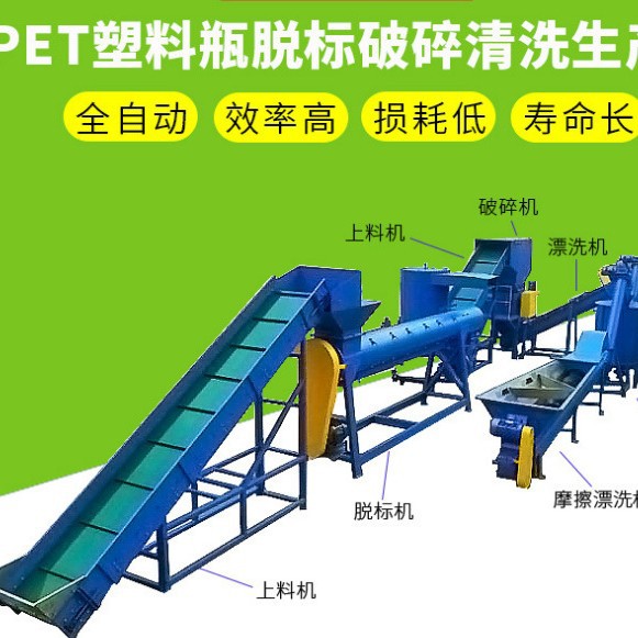 脱标机厂家供应pet塑料瓶片清洗线制造厂家 pe破碎清洗设备