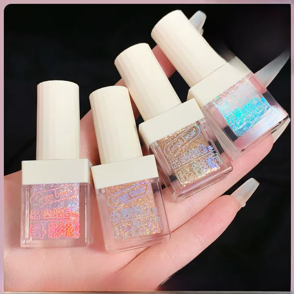 Gegebear Dazzling Liquid Eyeshadow with High Shine, Sparkling Fine Glitter, Pearlescent Sequins, and High Sparkle