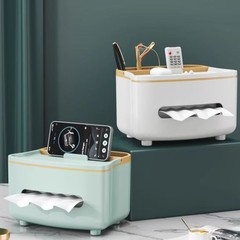 ティッシュボックスホームリビングルームライト高級コーヒーテーブルリモコンデスクトップナプキンティッシュボックス多機能クリエイティブ収納ボックス