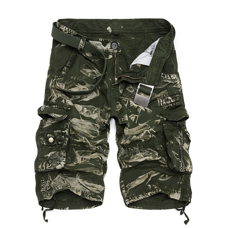 Mens Military Cargo Shorts Summer camouflage 9-color workwear shorts, cotton oversized multi pocket 5-inch shorts_voghion.com