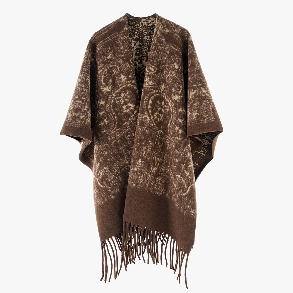 Nuevo estilo nacional de estilo tótem chal tibetano Qinghai turismo cálido chal chaqueta bordilla estilo suelto imitación de cashmere