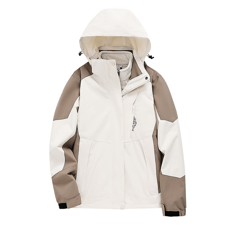 Primavera y otoño al aire libre hombre y mujer tres en uno desmontable otoño y invierno engrosado impermeable al aire libre montaña gorra de abrigo caliente